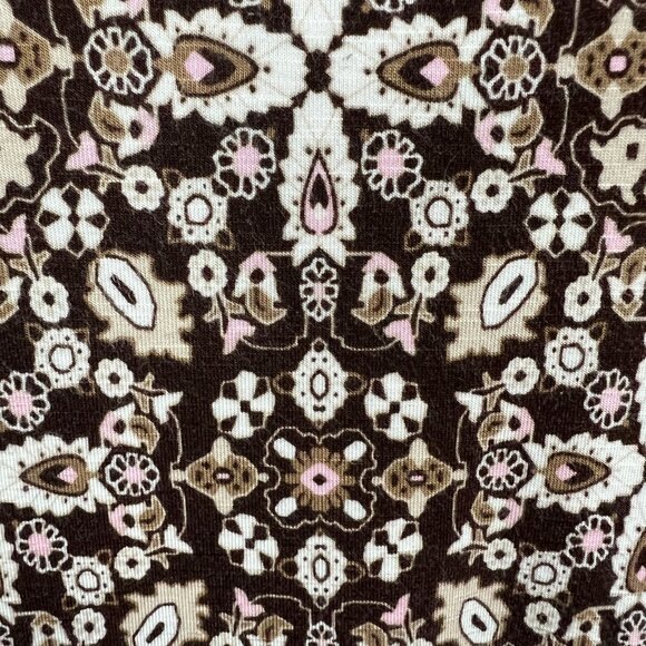 J Jill Maxi Dress Medium Brown Beige Sleeveless Floral Stretch Racerback Boho‎ M - Picture 5 of 14